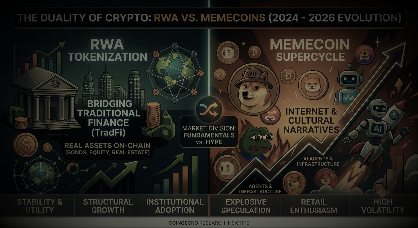 THE DUALITY OF CRYPTO: RWA VS. MEMECOINS (2024 - 2026 EVOLUTION